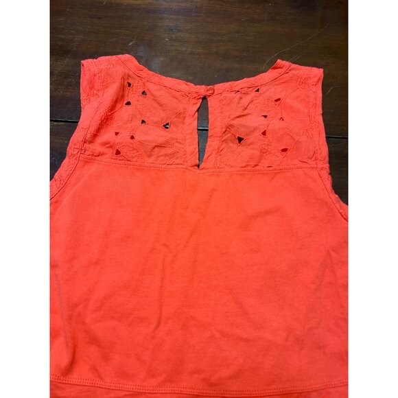 Woolrich Coral Sleeveless Dress Jersey Knit Keyhole Back Eyelet Size Small - Picture 4 of 5